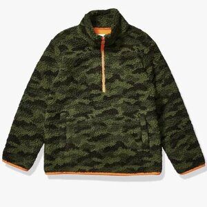 Amazon Essentials XLPolar Fleece Lined Sherpa Quarter Zip Jacket Green Camo